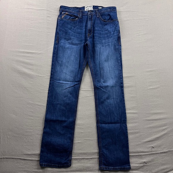 Ariat M4 Centralia Relaxed Straight Leg Jeans Mens 36x38 Blue Medium Wash Denim - Picture 2 of 8